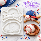 Baseball Cap, Bats & Glove Silicone Mold