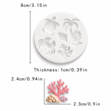 Sea Life Silicone Mold – Turtle, Crab, Palm Tree, Shell & Coral Fondant Mold