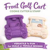 Front View Golf Cart Cookie Cutter & Stamp