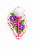 Floral Tee Time Golf Cookie Cutter & Stamp – Mother’s Day Golf Ball & Tee Design