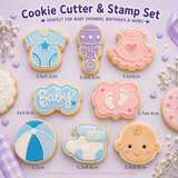 Baby Shower Cookie Cutter & Stamp Set