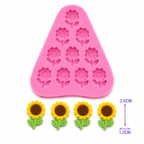 Mini Sunflower Bloom Silicone Mold – 10 Cavity Floral Mold for Fondant, Chocolate & Resin