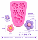5 Flower Blossom Silicone Mold   Multi-Size Floral Fondant Mold for Chocolate, Candy & Resin