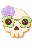 Kawaii Sugar Skull Cookie Cutter & Stamp – Floral Sunglasses Fiesta Cookie Cutter