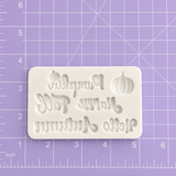 Hello Fall Autumn Pumpkin Words Silicone Mold 6 Cavity