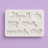 Hello Fall Autumn Pumpkin Words Silicone Mold 6 Cavity