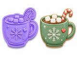 Christmas Hot Cocoa Mug with Candy Cane Cookie Cutter & Embosser Stamp Set