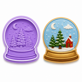Winter Church Snow Globe Cookie Cutter & Embosser Stamp Set