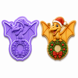 Christmas Dragon with Wreath Cookie Cutter & Embosser Stamp Set