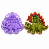 Christmas Stegosaurus with Gift Cookie Cutter & Embosser Stamp Set