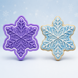 Elegant Snowflake Cookie Cutter & Embosser Stamp Set