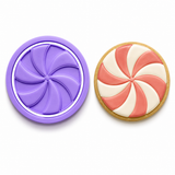 Peppermint Candy Swirl Cookie Cutter & Embosser Stamp Set