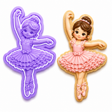 Christmas Ballerina Dancer Cookie Cutter & Embosser Stamp Set