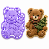 Christmas Teddy Bear with Tree Cookie Cutter & Embosser Stamp Set