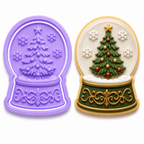Christmas Tree Snow Globe Cookie Cutter & Embosser Stamp Set