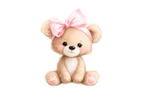 Sweet Bow Teddy Bear  Cookie Cutter & Stamp
