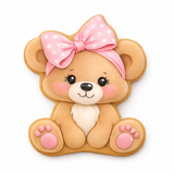 Sweet Bow Teddy Bear  Cookie Cutter & Stamp