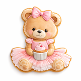 Sweet Cupcake Teddy Bear Cookie Cutter & Stamp