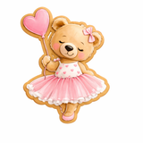Ballerina Bear with  Balloon Cookie Cutter & Stamp