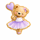 Ballerina Bear with  Balloon Cookie Cutter & Stamp