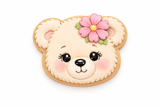 Blossom Teddy Bear  Face Cookie Cutter & Stamp