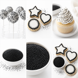 Midnight Black Nonpareils – 2 oz Edible Black Sprinkles for Cakes, Cookies & Cake Pops
