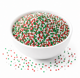 Christmas Red Green and White Nonpareils Sprinkles