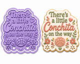 There's a Little Conchita on the Way Cookie Cutter & Embosser | Pan Dulce Baby Shower Cookie Cutter | Fiesta Baby Cookie Stamp