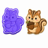 Woodland Chipmunk Cookie Cutter & Embosser Stamp Set