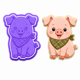 Farmhouse Pig Cookie Cutter & Embosser Stamp Set