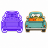 Vintage Pumpkin Truck Cookie Cutter & Embosser Stamp