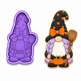 Halloween Witch Gnome Cookie Cutter & Embosser Two-Piece Set