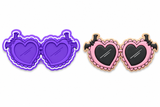 Kawaii Halloween Heart Glasses Cookie Cutter & Embosser Two-Piece Set