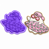 Kawaii Ghost on Surfboard Cookie Cutter & Embosser Two-Piece Set