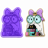 Kawaii Ghost Reading with Black Cat Cookie Cutter & Embosser Two-Piece Set