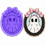 Kawaii Ghost Cameo Cookie Cutter & Embosser Two-Piece Set