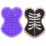 Coquette Skeleton Corset Cookie Cutter & Embosser Two-Piece Set