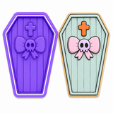 Pastel Gothic Coffin Cookie Cutter & Embosser Two-Piece Set