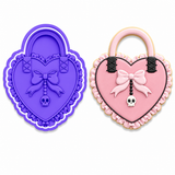 Pastel Gothic Heart Handbag Cookie Cutter & Embosser Two-Piece Set