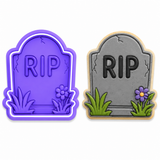 RIP Tombstone Cookie Cutter & Embosser Two-Piece Set