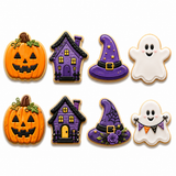 Halloween Cookie Cutter & Embosser Set Sizes 2.0", 2.5", 3.5"