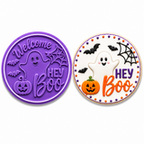 Hey Boo Cookie Cutter & Embosser Stamp Set | 2.5", 3.0", 3.5" & 4.0" Sizes