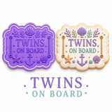 Twins on Board Cookie Cutter & Embosser Stamp