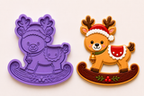 Rocking Reindeer Cookie Cutter & Embosser Stamp Set