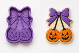 Pumpkin Bow Halloween Cookie Cutter & Embosser Stamp Set
