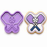 Crossed Pickleball Paddles Cookie Cutter & Embosser Set