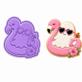 Summer Ghost Flamingo Float Cookie Cutter & Embosser Set