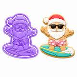 Surfing Santa Cookie Cutter & Embosser Set
