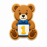 Teddy Bear with Personalized Block Cookie Cutter & Embosser Stamp Set