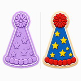 Birthday Party Hat Cookie Cutter & Embosser Stamp Set